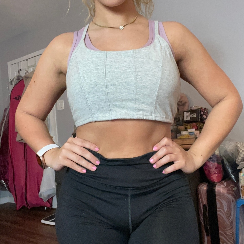 FOREVER 21 Grey Shorts Bra / Workout Top, Size Medium